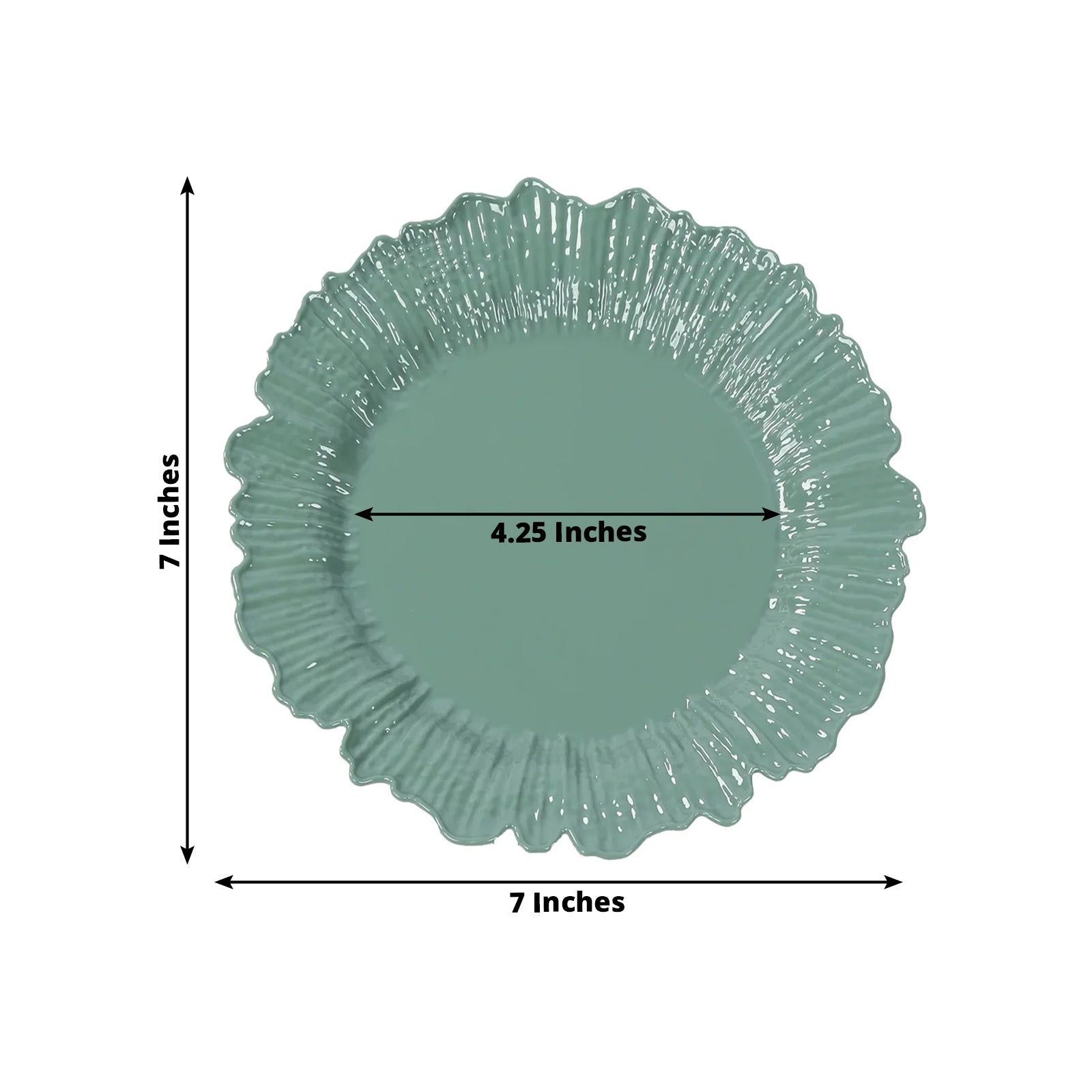 20 - Pack 7" Plastic Dessert Plates â€“ Dusty Sage Green Reef Design Appetizer Salad Party Plates â€“ Elegant Disposable Tableware - Bell Racket Store