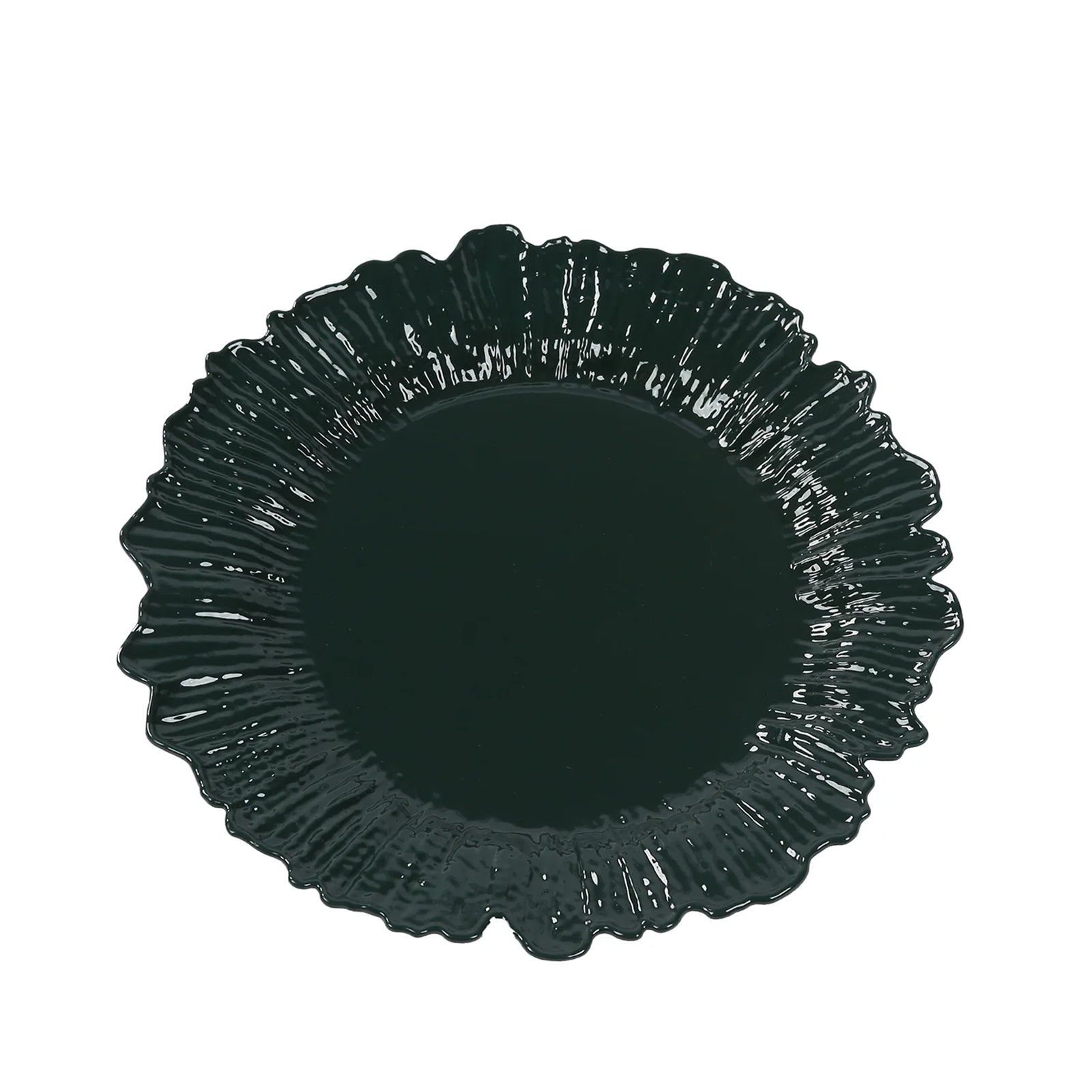 20 - Pack 7" Plastic Dessert Plates â€“ Hunter Emerald Green Reef Design Appetizer Salad Party Plates â€“ Elegant Disposable Tableware - Bell Racket Store