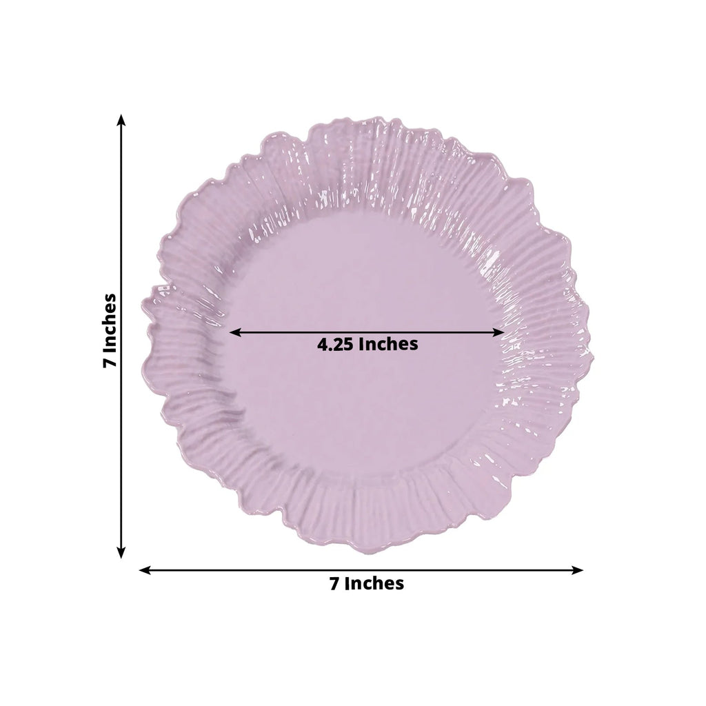 20 - Pack 7" Plastic Dessert Plates â€“ Lavender Lilac Reef Design Appetizer Salad Party Plates â€“ Elegant Disposable Tableware - Bell Racket Store