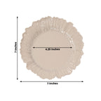 20 - Pack 7" Plastic Dessert Plates â€“ Taupe Reef Design Appetizer Salad Party Plates â€“ Elegant Disposable Tableware - Bell Racket Store