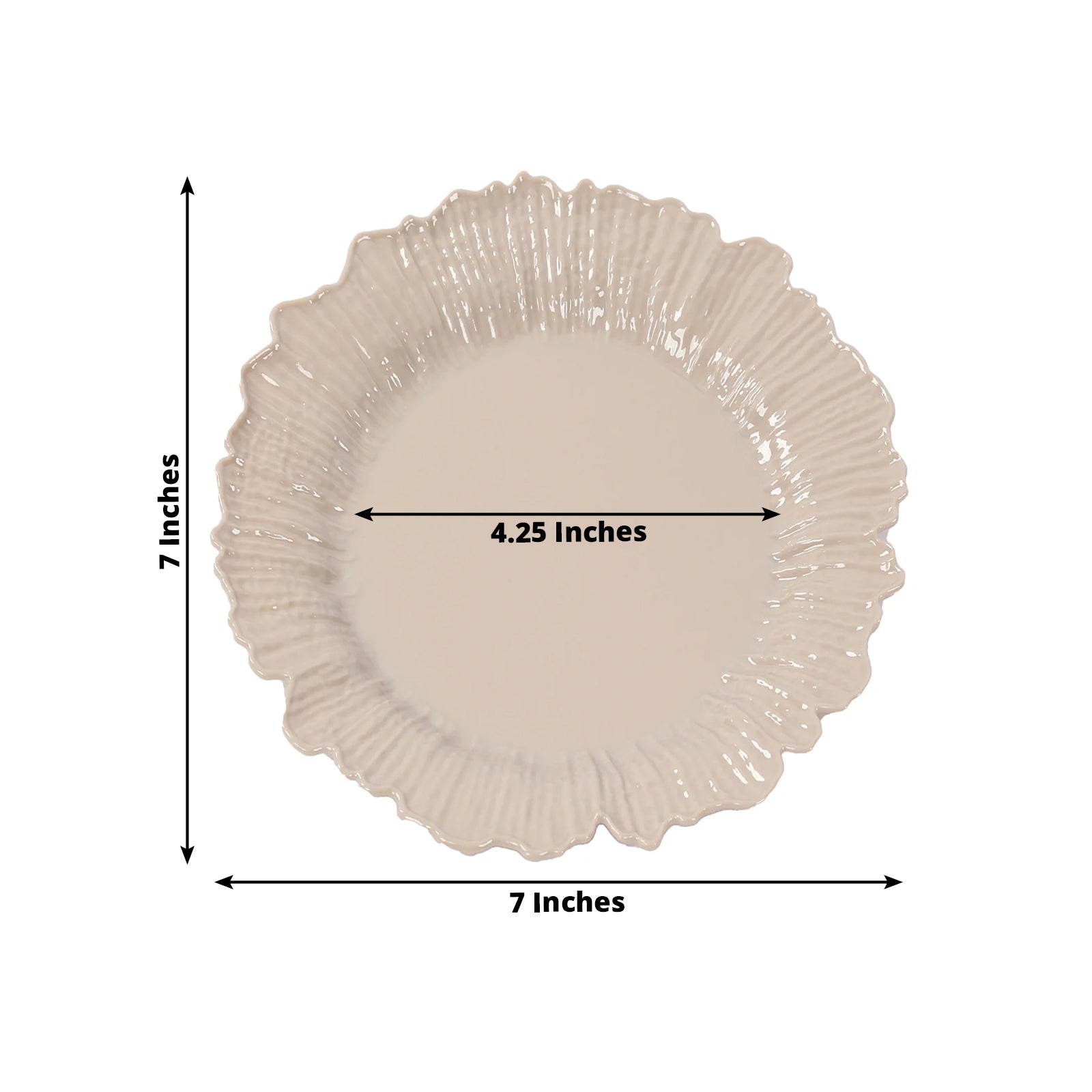 20 - Pack 7" Plastic Dessert Plates â€“ Taupe Reef Design Appetizer Salad Party Plates â€“ Elegant Disposable Tableware - Bell Racket Store