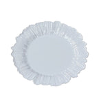 20 - Pack 7" Plastic Dessert Plates â€“ White Reef Design Appetizer Salad Party Plates â€“ Elegant Disposable Tableware - Bell Racket Store