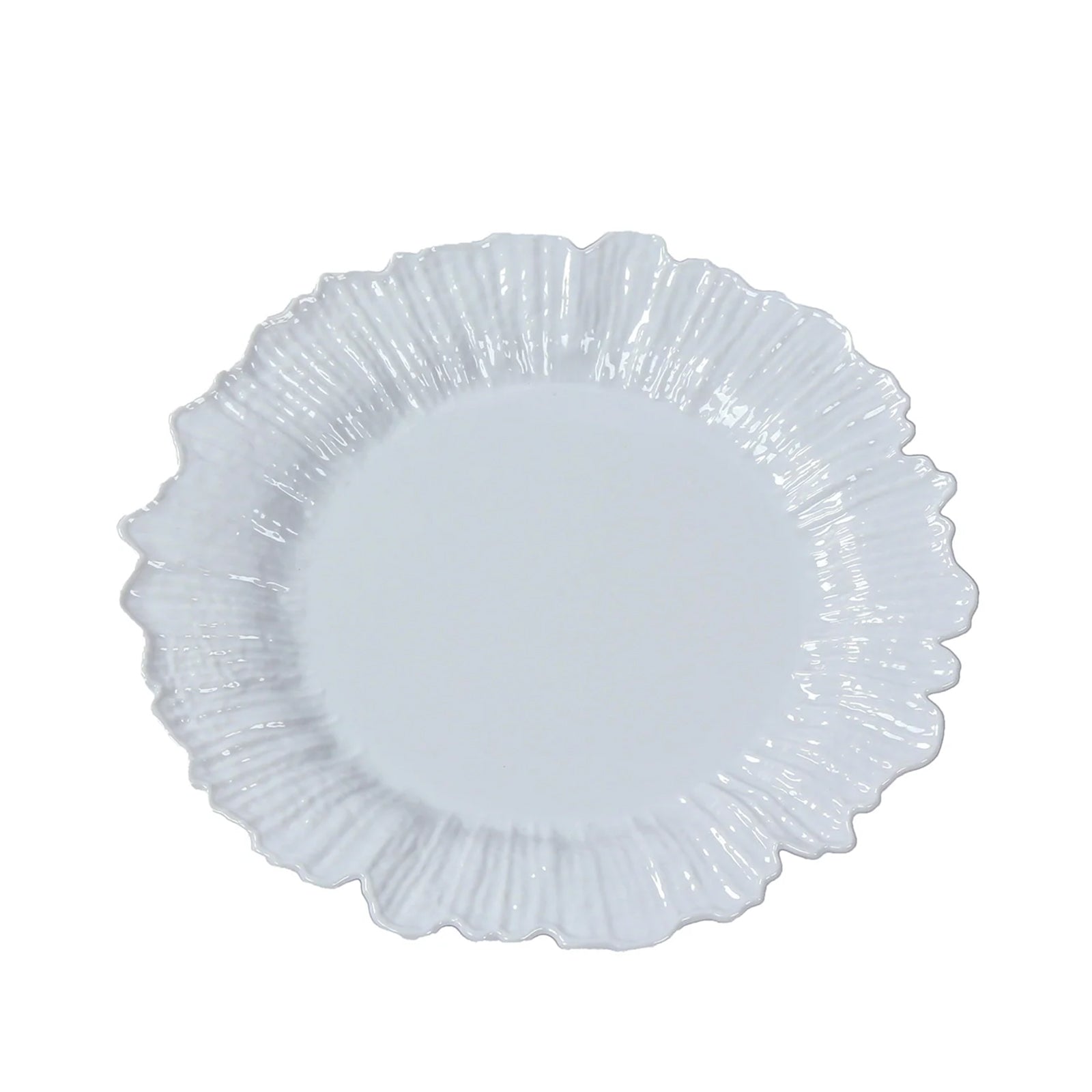 20 - Pack 7" Plastic Dessert Plates â€“ White Reef Design Appetizer Salad Party Plates â€“ Elegant Disposable Tableware - Bell Racket Store