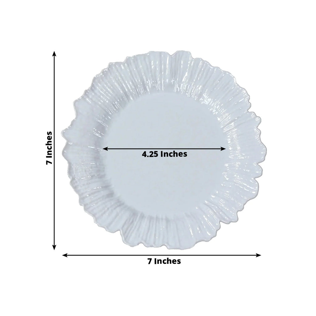 20 - Pack 7" Plastic Dessert Plates â€“ White Reef Design Appetizer Salad Party Plates â€“ Elegant Disposable Tableware - Bell Racket Store