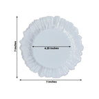 20 - Pack 7" Plastic Dessert Plates â€“ White Reef Design Appetizer Salad Party Plates â€“ Elegant Disposable Tableware - Bell Racket Store