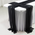 20 - Pack 9ft Sheer Table Runners â€“ Black Shimmer Sheer Drapes, Wrinkle - Free - Bell Racket Store
