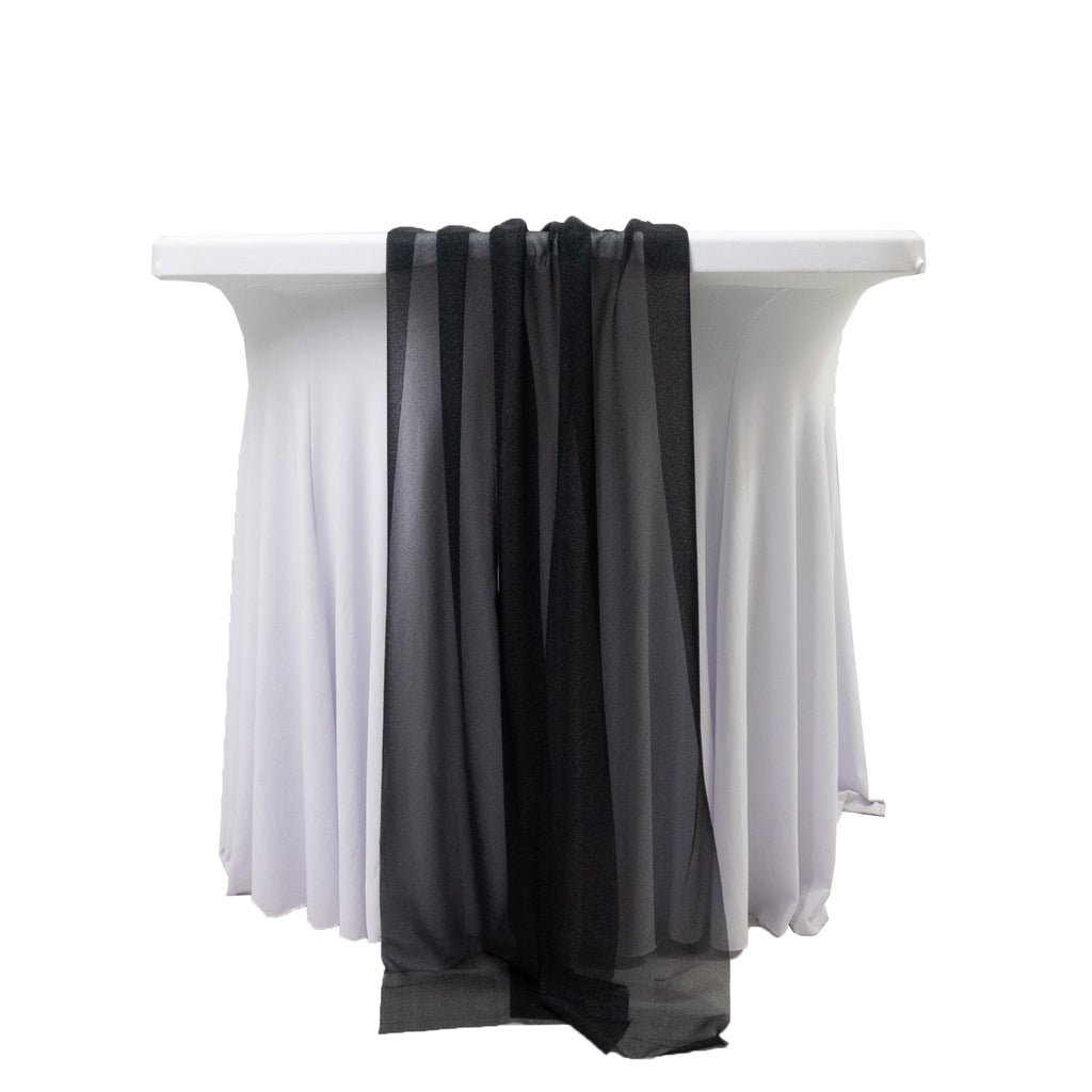 20 - Pack 9ft Sheer Table Runners â€“ Black Shimmer Sheer Drapes, Wrinkle - Free - Bell Racket Store