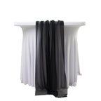 20 - Pack 9ft Sheer Table Runners â€“ Black Shimmer Sheer Drapes, Wrinkle - Free - Bell Racket Store