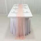 20 - Pack 9ft Sheer Table Runners â€“ Blush Shimmer Sheer Drapes, Wrinkle - Free - Bell Racket Store