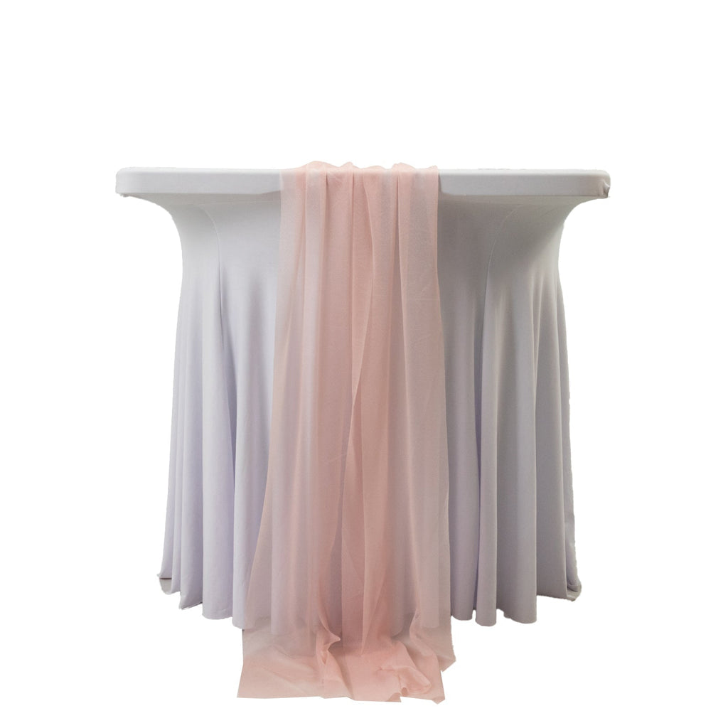 20 - Pack 9ft Sheer Table Runners â€“ Blush Shimmer Sheer Drapes, Wrinkle - Free - Bell Racket Store