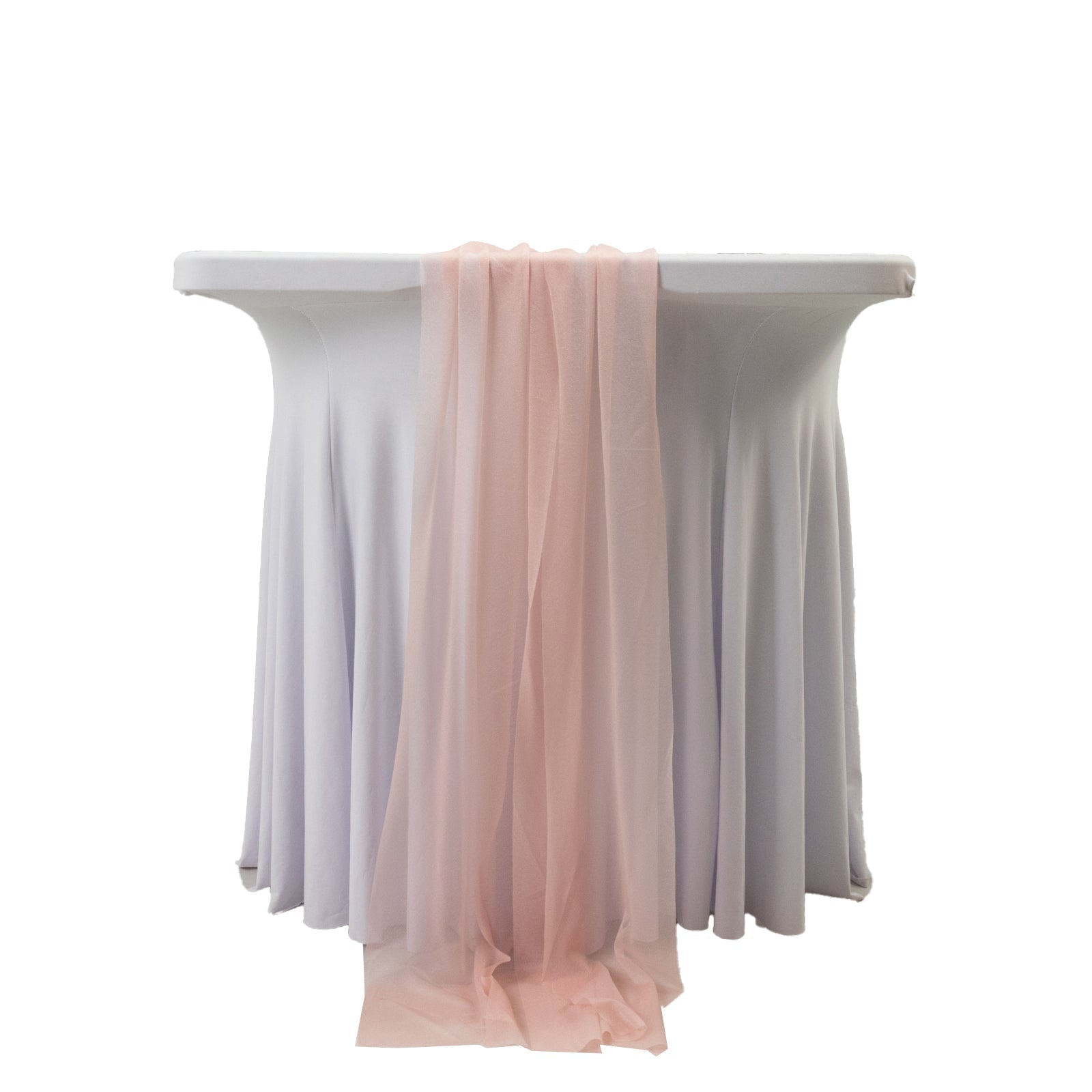 20 - Pack 9ft Sheer Table Runners â€“ Blush Shimmer Sheer Drapes, Wrinkle - Free - Bell Racket Store