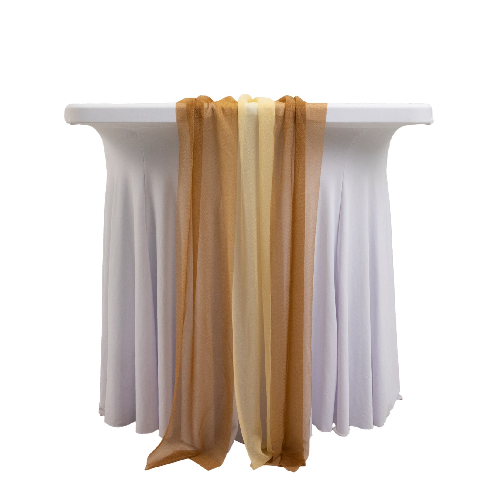 20 - Pack 9ft Sheer Table Runners â€“ Champagne/Gold Shimmer Sheer Drapes, Wrinkle - Free - Bell Racket Store