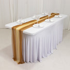 20 - Pack 9ft Sheer Table Runners â€“ Champagne/Gold Shimmer Sheer Drapes, Wrinkle - Free - Bell Racket Store