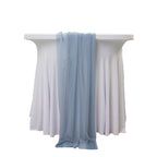 20 - Pack 9ft Sheer Table Runners â€“ Dusty Blue Shimmer Sheer Drapes, Wrinkle - Free - Bell Racket Store