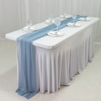20 - Pack 9ft Sheer Table Runners â€“ Dusty Blue Shimmer Sheer Drapes, Wrinkle - Free - Bell Racket Store