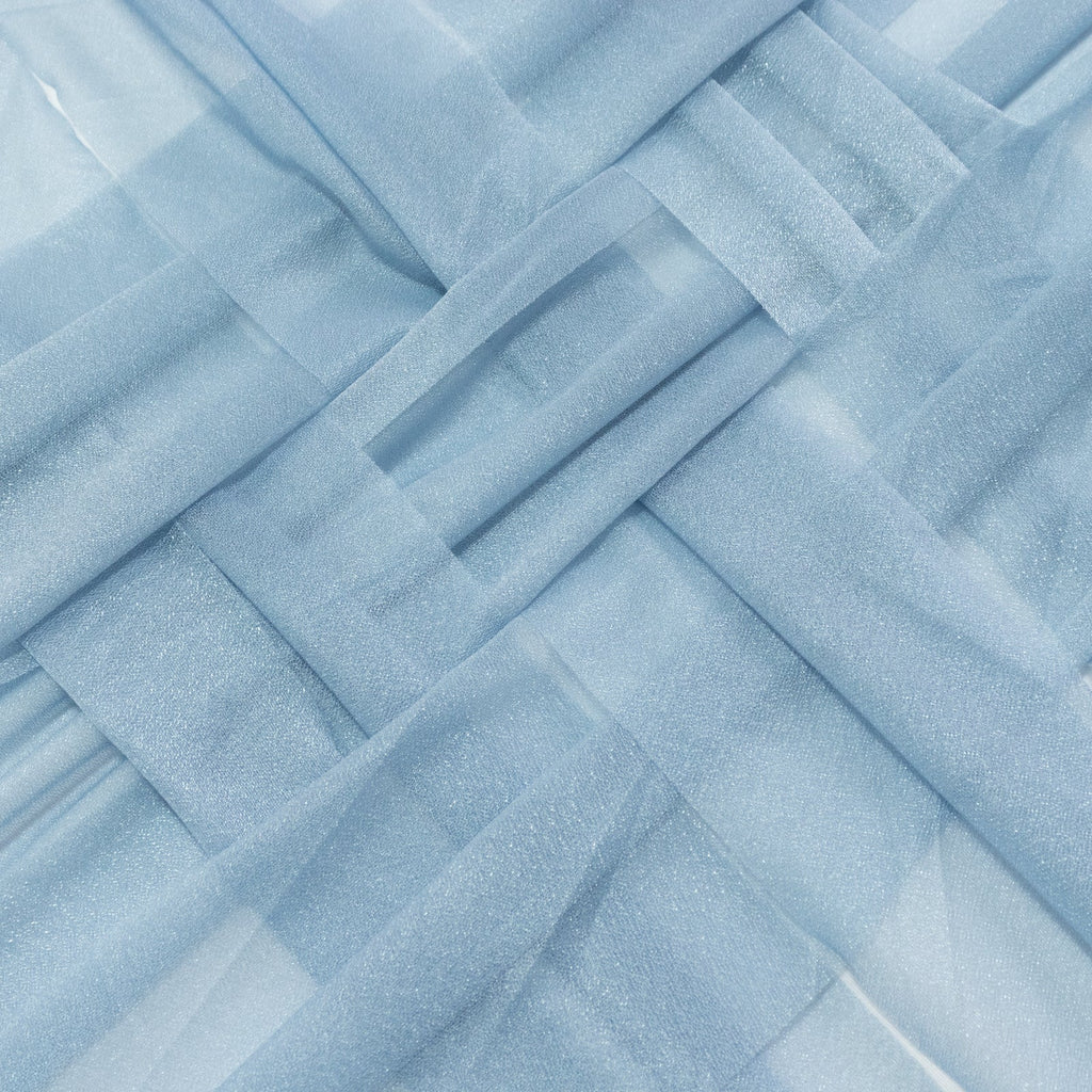 20 - Pack 9ft Sheer Table Runners â€“ Dusty Blue Shimmer Sheer Drapes, Wrinkle - Free - Bell Racket Store