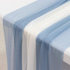 20 - Pack 9ft Sheer Table Runners â€“ Dusty Blue/Ivory Shimmer Sheer Drapes, Wrinkle - Free - Bell Racket Store