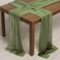 20 - Pack 9ft Sheer Table Runners â€“ Dusty Sage Green Shimmer Sheer Drapes, Wrinkle - Free - Bell Racket Store