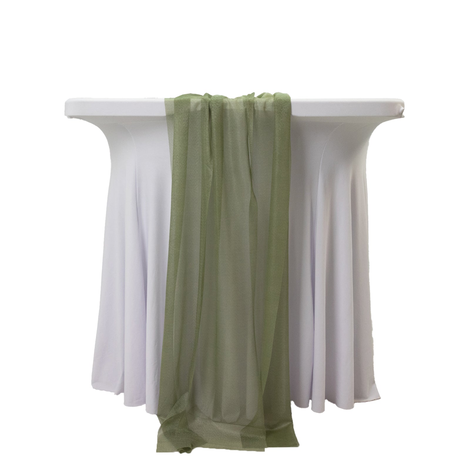 20 - Pack 9ft Sheer Table Runners â€“ Dusty Sage Green Shimmer Sheer Drapes, Wrinkle - Free - Bell Racket Store