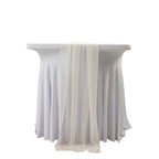 20 - Pack 9ft Sheer Table Runners â€“ Ivory Shimmer Sheer Drapes, Wrinkle - Free - Bell Racket Store