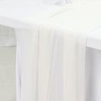 20 - Pack 9ft Sheer Table Runners â€“ Ivory Shimmer Sheer Drapes, Wrinkle - Free - Bell Racket Store
