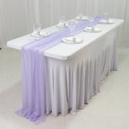 20 - Pack 9ft Sheer Table Runners â€“ Lavender Lilac Shimmer Sheer Drapes, Wrinkle - Free - Bell Racket Store