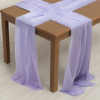 20 - Pack 9ft Sheer Table Runners â€“ Lavender Lilac Shimmer Sheer Drapes, Wrinkle - Free - Bell Racket Store