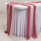 20 - Pack 9ft Sheer Table Runners â€“ Mauve/Blush Shimmer Sheer Drapes, Wrinkle - Free - Bell Racket Store