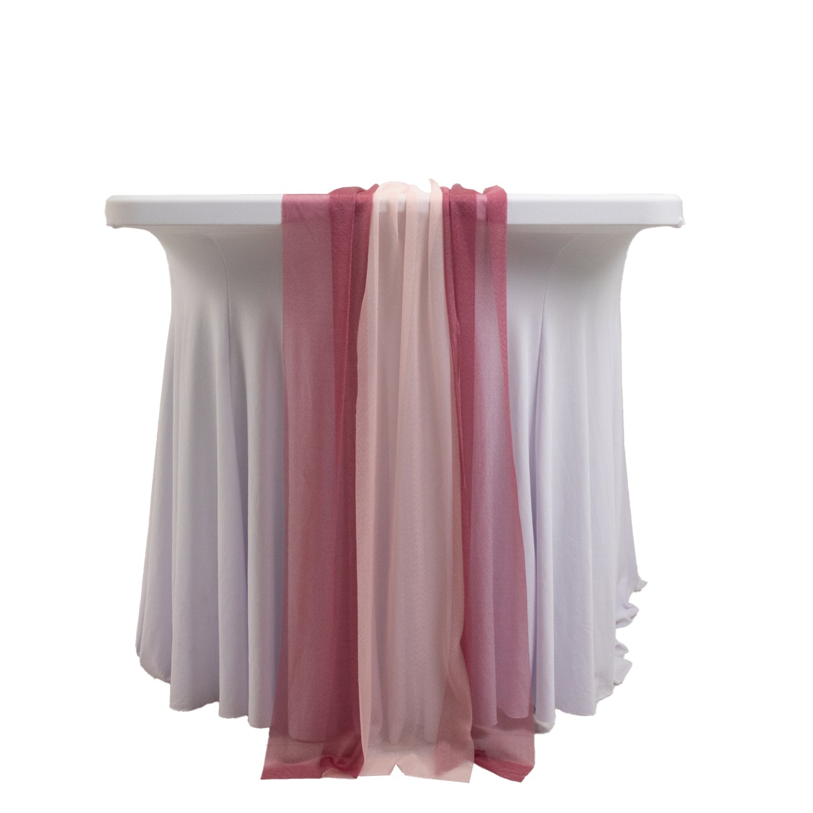 20 - Pack 9ft Sheer Table Runners â€“ Mauve/Blush Shimmer Sheer Drapes, Wrinkle - Free - Bell Racket Store