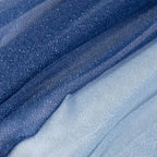 20 - Pack 9ft Sheer Table Runners â€“ Navy Blue/Dusty Blue Shimmer Sheer Drapes, Wrinkle - Free - Bell Racket Store