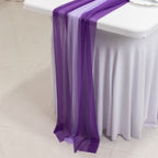 20 - Pack 9ft Sheer Table Runners â€“ Purple/Lavender Lilac Shimmer Sheer Drapes, Wrinkle - Free - Bell Racket Store
