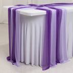 20 - Pack 9ft Sheer Table Runners â€“ Purple/Lavender Lilac Shimmer Sheer Drapes, Wrinkle - Free - Bell Racket Store