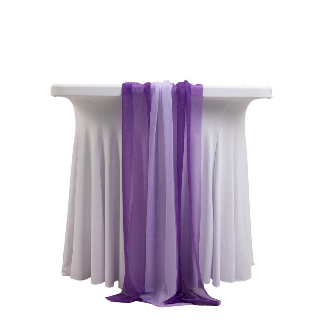 20 - Pack 9ft Sheer Table Runners â€“ Purple/Lavender Lilac Shimmer Sheer Drapes, Wrinkle - Free - Bell Racket Store