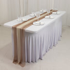 20 - Pack 9ft Sheer Table Runners â€“ Taupe/Beige Shimmer Sheer Drapes, Wrinkle - Free - Bell Racket Store