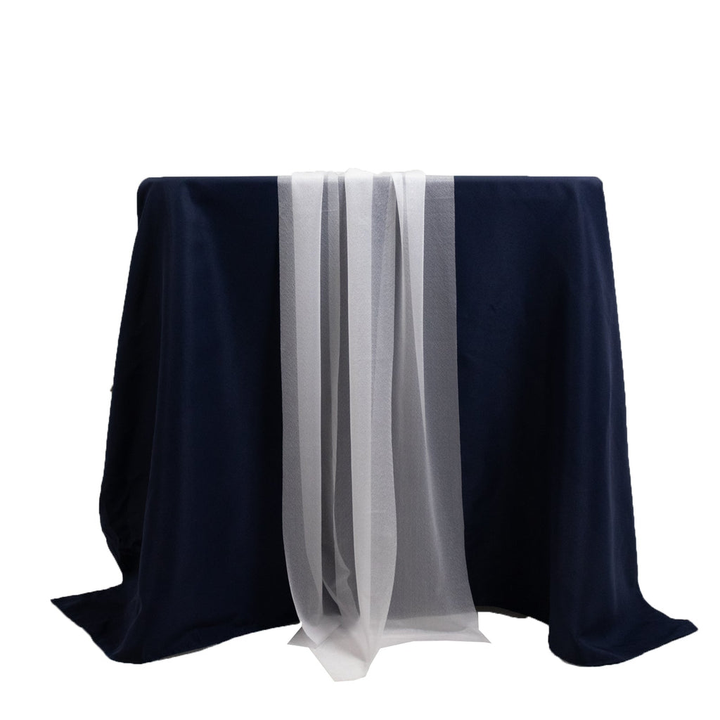 20 - Pack 9ft Sheer Table Runners â€“ White Shimmer Sheer Drapes, Wrinkle - Free - Bell Racket Store