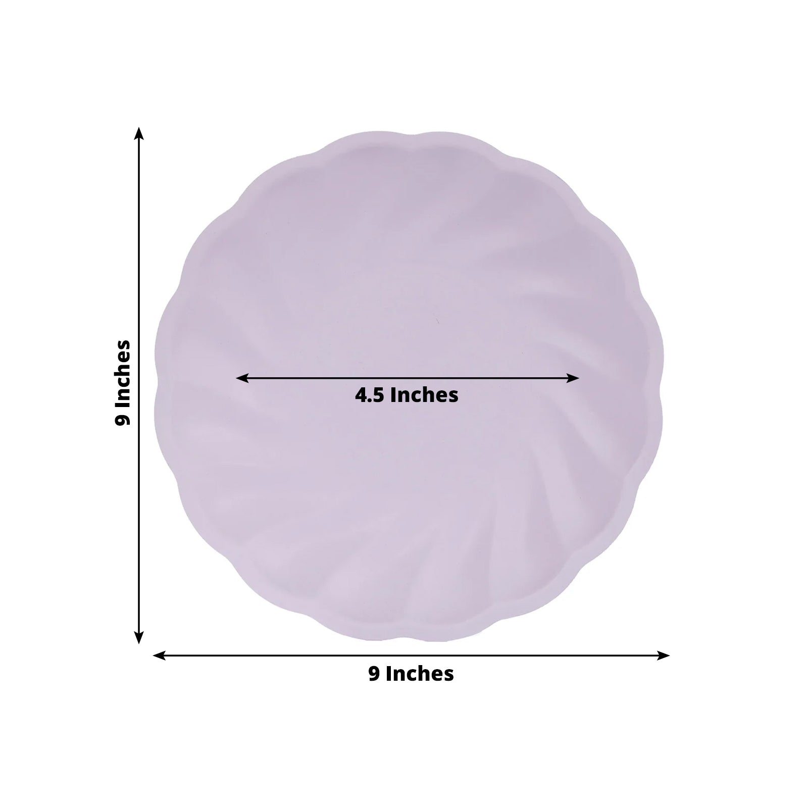20 Pack Biodegradable Dinner Plates in Lavender Lilac â€“ 9" Swirl Scalloped Pastel Color Compostable Bamboo Party Plates, Elegant Disposable Tableware - Bell Racket Store