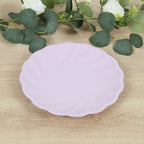 20 Pack Biodegradable Dinner Plates in Lavender Lilac â€“ 9" Swirl Scalloped Pastel Color Compostable Bamboo Party Plates, Elegant Disposable Tableware - Bell Racket Store