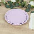 20 Pack Biodegradable Salad Plates in Lavender Lilac â€“ 7" Swirl Scalloped Pastel Color Compostable Bamboo Dessert Plates, Elegant Disposable Tableware - Bell Racket Store