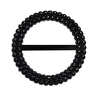 20 Pack Diamond Round Chair Sash Band Buckle Pins Black - Timeless Rhinestone Napkin Rings 2.5" - Bell Racket Store