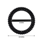 20 Pack Diamond Round Chair Sash Band Buckle Pins Black - Timeless Rhinestone Napkin Rings 2.5" - Bell Racket Store