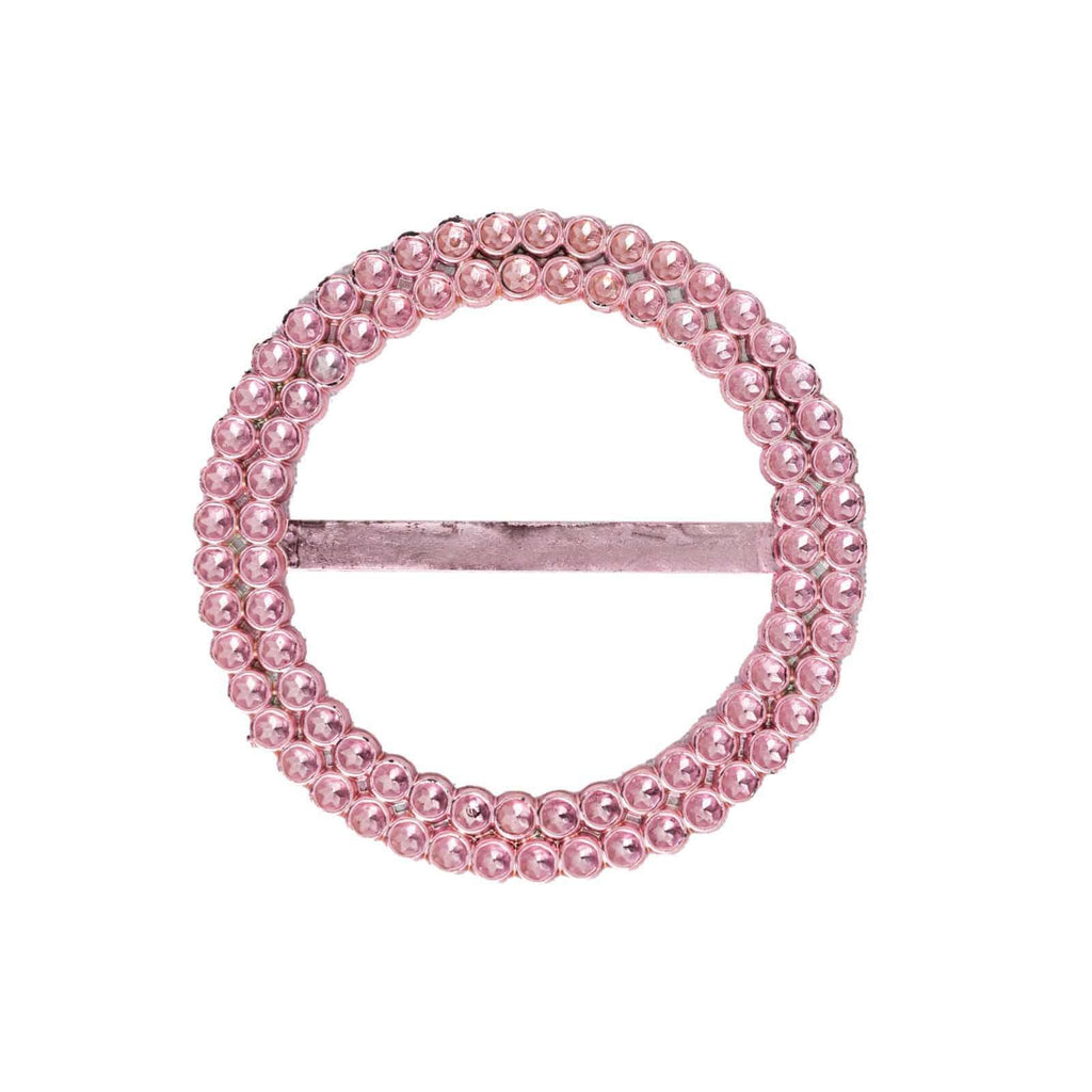 20 Pack Diamond Round Chair Sash Band Buckle Pins Pink - Timeless Rhinestone Napkin Rings 2.5" - Bell Racket Store