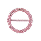 20 Pack Diamond Round Chair Sash Band Buckle Pins Pink - Timeless Rhinestone Napkin Rings 2.5" - Bell Racket Store