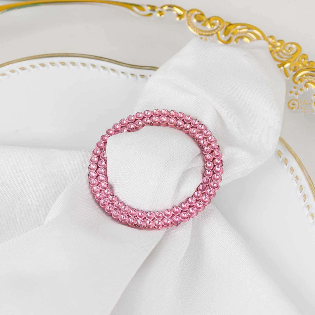 20 Pack Diamond Round Chair Sash Band Buckle Pins Pink - Timeless Rhinestone Napkin Rings 2.5" - Bell Racket Store