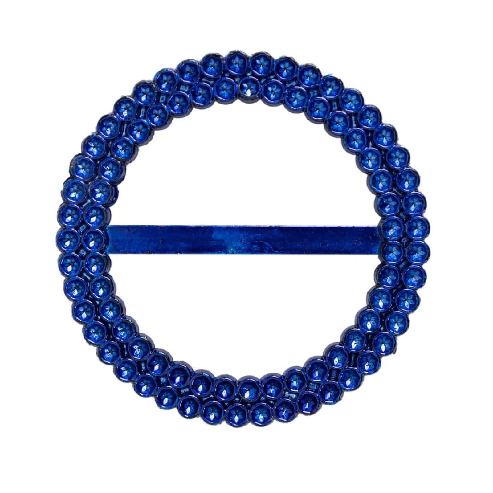20 Pack Diamond Round Chair Sash Band Buckle Pins Royal Blue - Timeless Rhinestone Napkin Rings 2.5" - Bell Racket Store