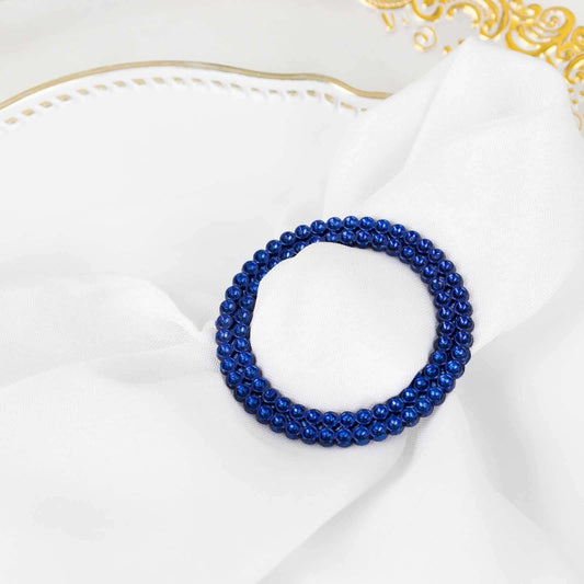 20 Pack Diamond Round Chair Sash Band Buckle Pins Royal Blue - Timeless Rhinestone Napkin Rings 2.5" - Bell Racket Store