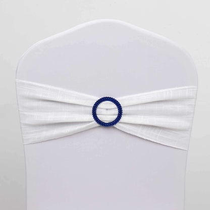 20 Pack Diamond Round Chair Sash Band Buckle Pins Royal Blue - Timeless Rhinestone Napkin Rings 2.5" - Bell Racket Store