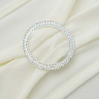 20 Pack Diamond Round Chair Sash Band Buckle Pins Silver - Timeless Rhinestone Napkin Rings 2.5" - Bell Racket Store