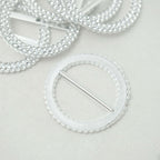 20 Pack Diamond Round Chair Sash Band Buckle Pins Silver - Timeless Rhinestone Napkin Rings 2.5" - Bell Racket Store