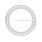 20 Pack Diamond Round Chair Sash Band Buckle Pins Silver - Timeless Rhinestone Napkin Rings 2.5" - Bell Racket Store