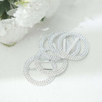 20 Pack Diamond Round Chair Sash Band Buckle Pins Silver - Timeless Rhinestone Napkin Rings 2.5" - Bell Racket Store